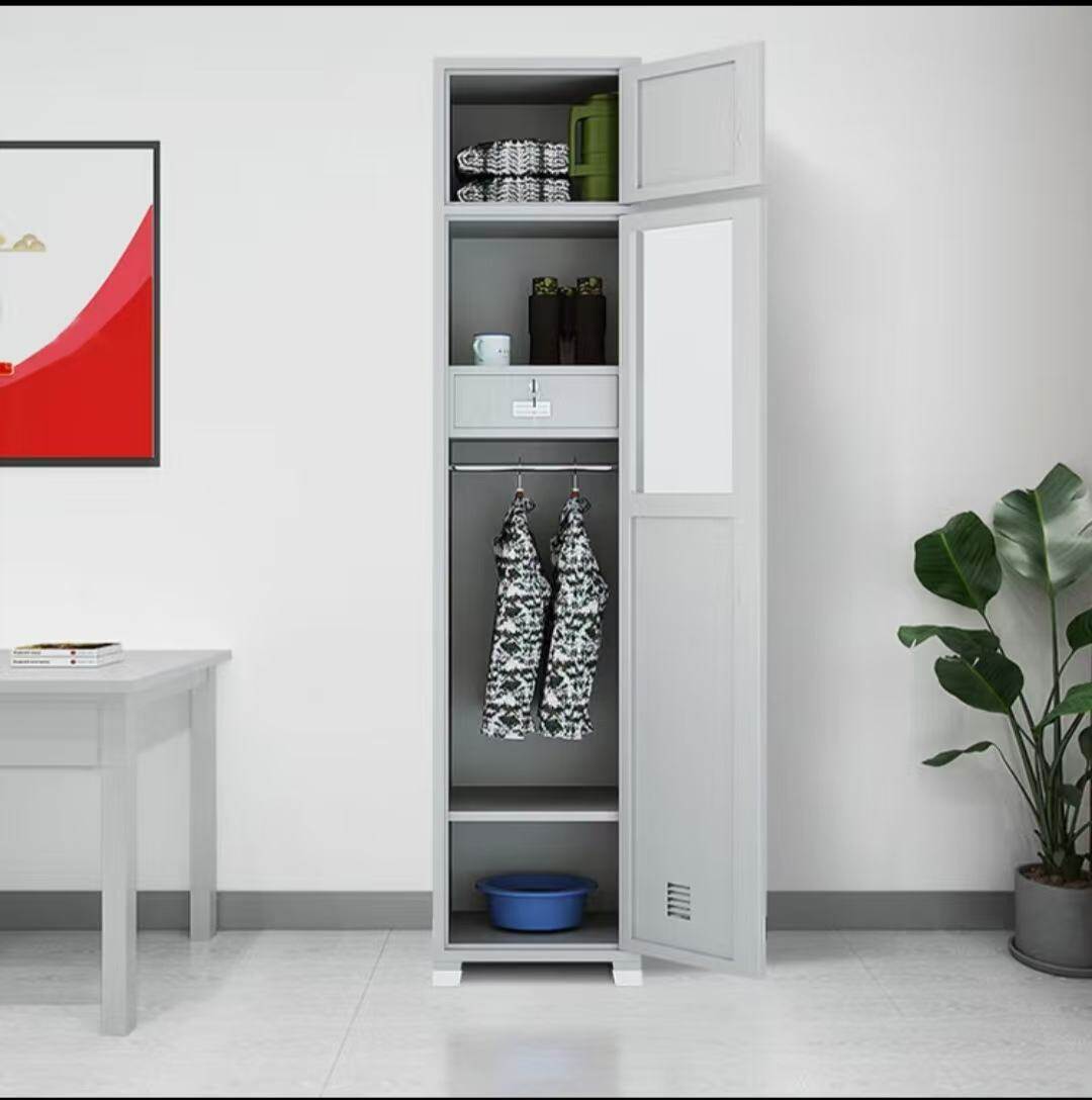 2025 Cheap Price 450*500*2000mm Built in Drawer Rust Resistant and Durable Lockable Metal Wardrobe