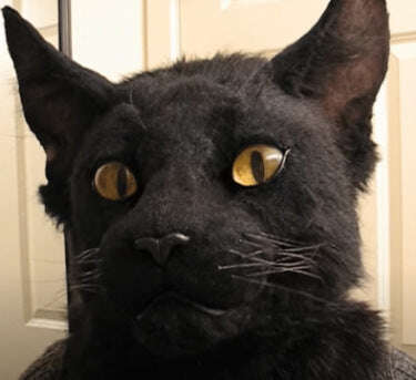 Cabeça de animal com olhos brilhantes, máscara de fantasia removível