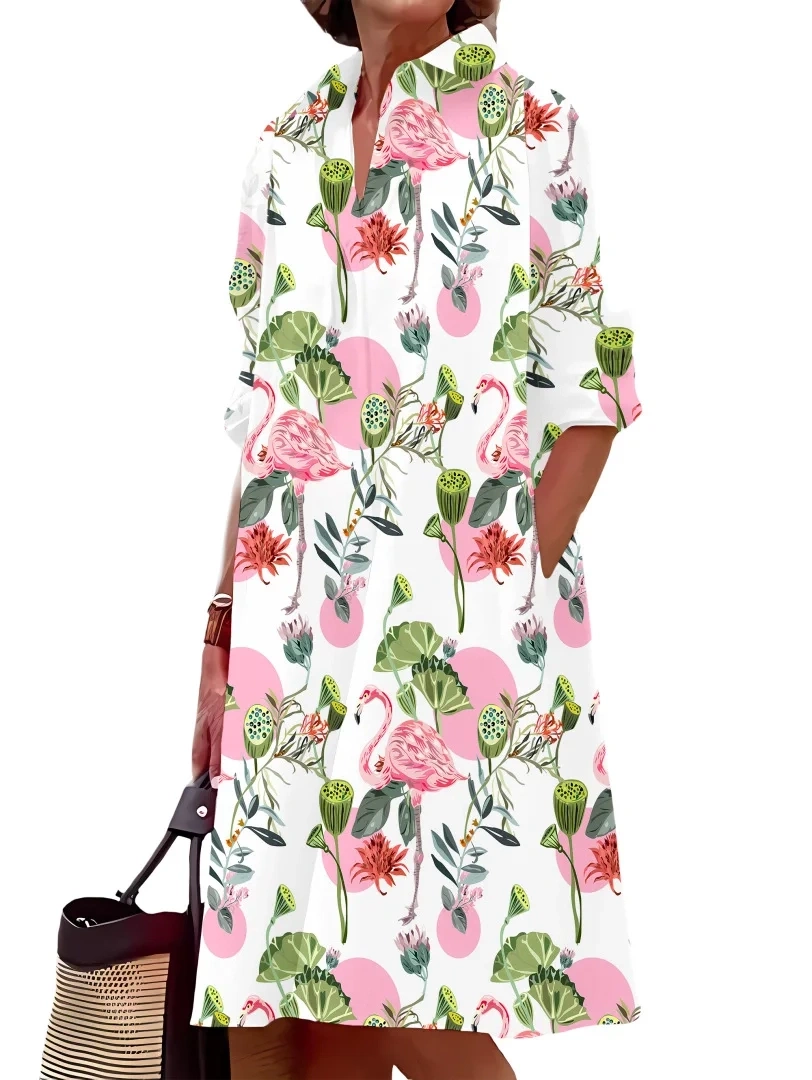 Луксозна бална риза с щампа с елегантна рокля 2024 г