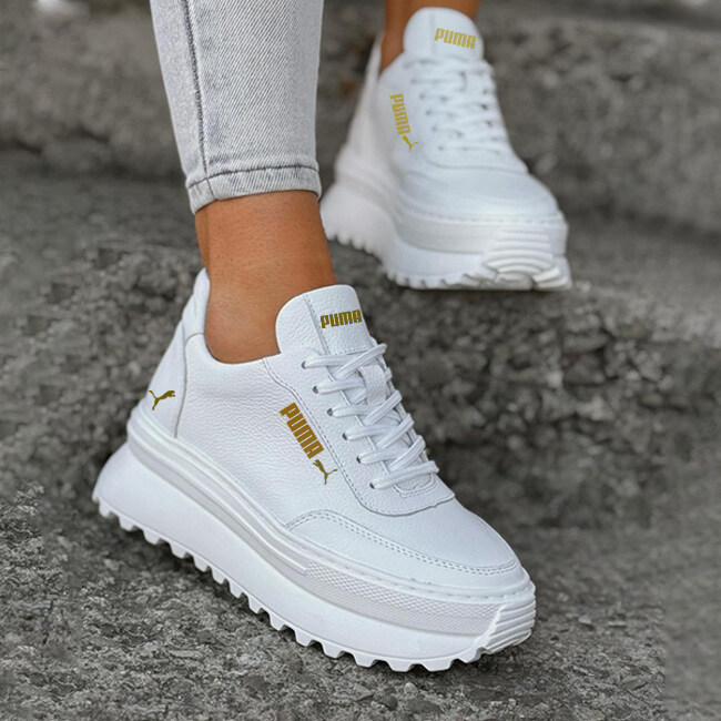 2025 PUMA®Damskie sneakersy ze skóry naturalnej