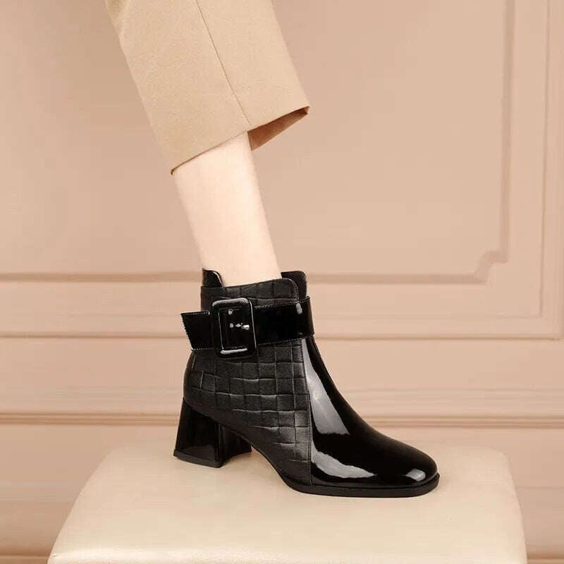 🔥🔥【35-40】✨👢2025 outono e inverno novos sapatos de couro femininos artesanais de alta qualidade