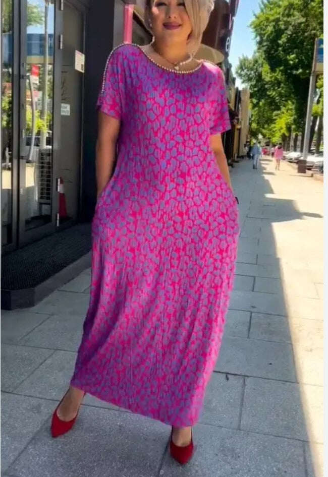 💃 em 2024 vestido elegante com estampa plus size