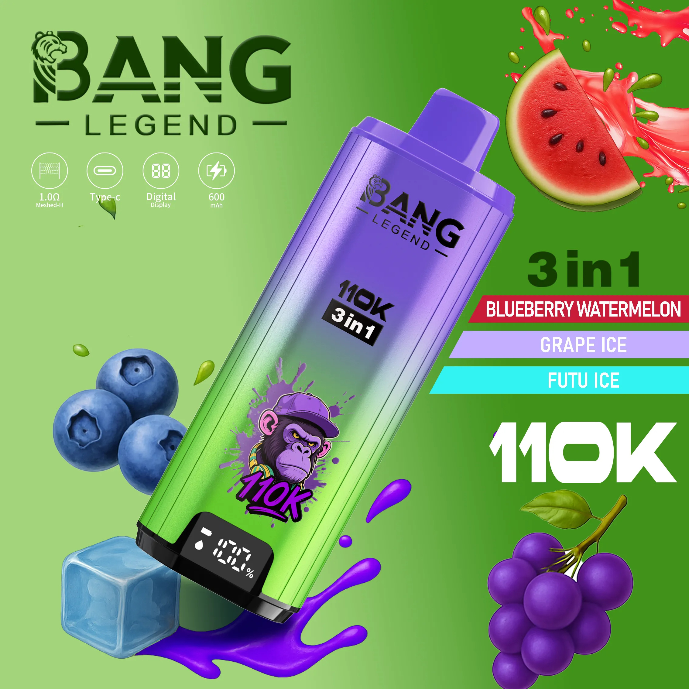 Bang Legend 110K Puffs Eldobható Vape – 12 íz | 3 az 1-ben íz-