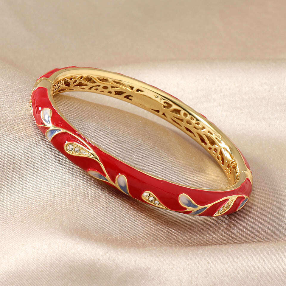 Pulseira magnética de esmalte Cloisonné de neodímio ouro titânio CZTICLE™
