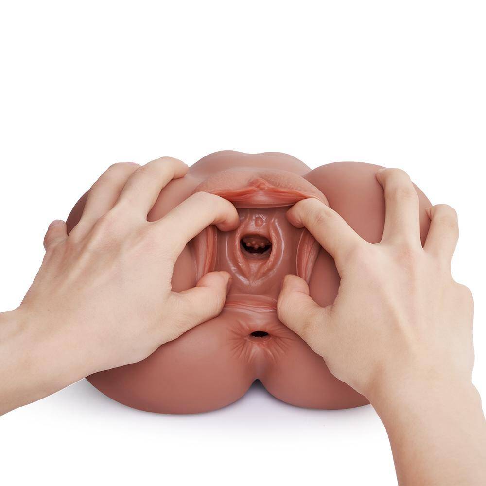 Braun Realistic Masturbator Vagina Anus Kut Masturbador