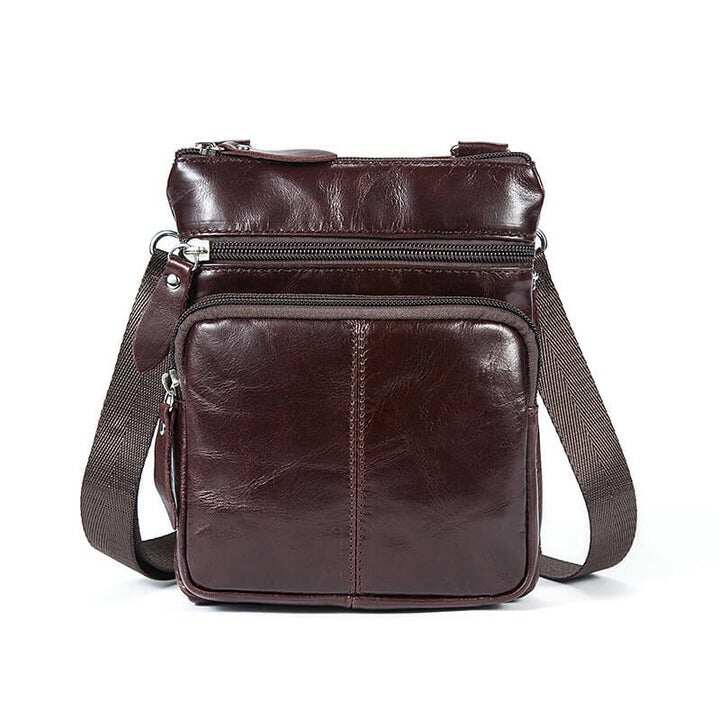 Męska skórzana mała torba listonoszka Crossbody