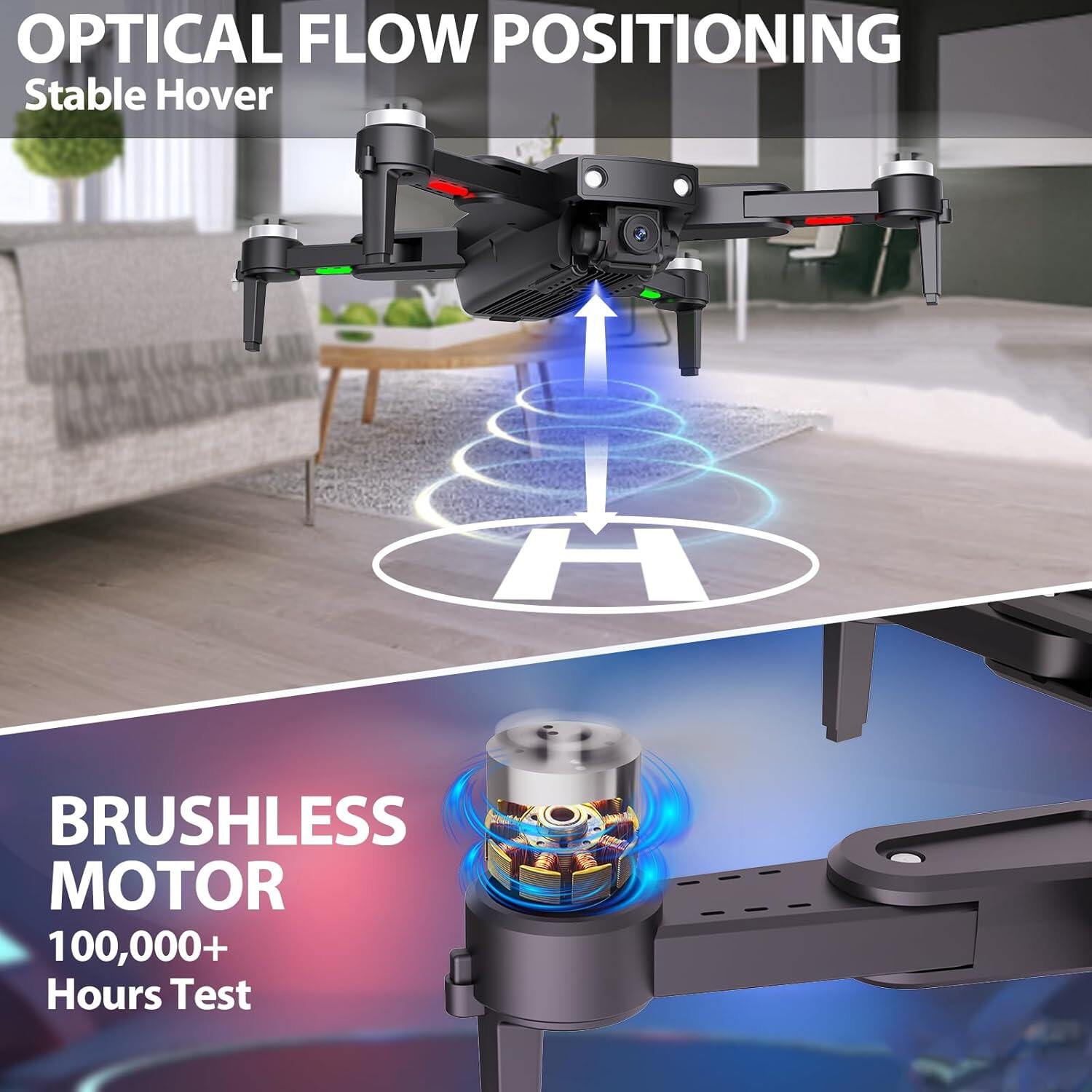 GPS Drone with Camera for Adults 4K Drones Brushless Motor Auto Return Home 5G WiFi Transmission Foldable FPV RC Quadcopter UAV Altitude Hold Follow Me 36 Mins Flight Carrying Case