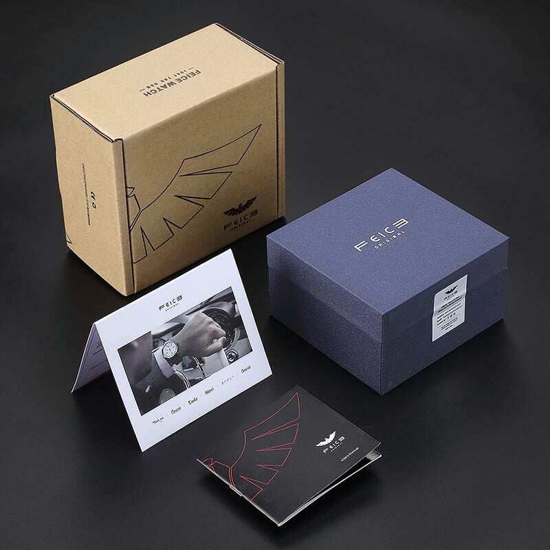 FEICE FK812 Мъжки часовници Многофункционални ръчно сглобени винтидж зелени часовници за мъже