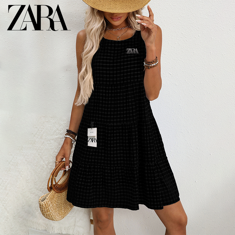 LETNÉ DÁMSKE ŠATY BEZ RUKÁVOV V ŠTÝLE ZARA