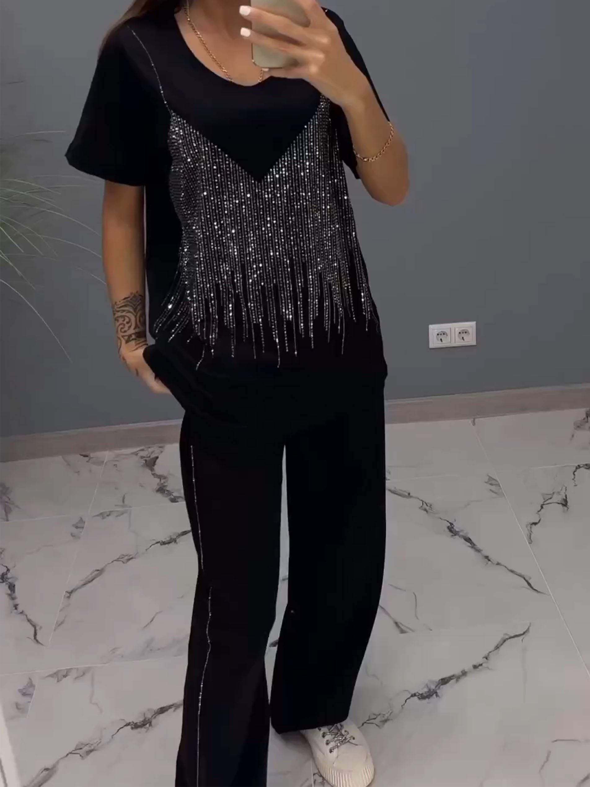 Conjunto de duas peças Hot Diamond casual top