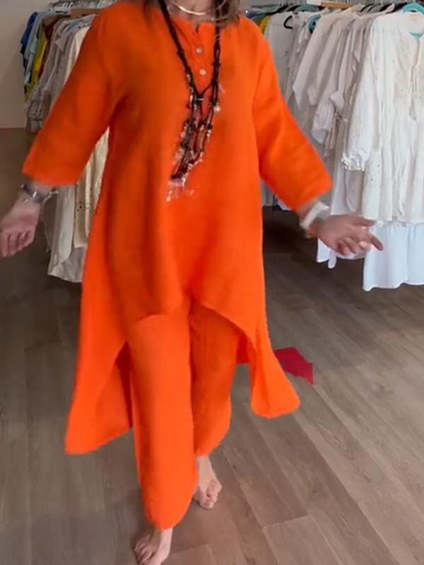 🔥Conjunto de duas peças confortável e folgado para senhora