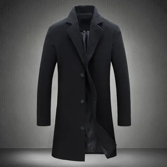 CASACO LONGO DE INVERNO MASCULINO, CASACO DUPLO EXTERIOR DIÁRIO