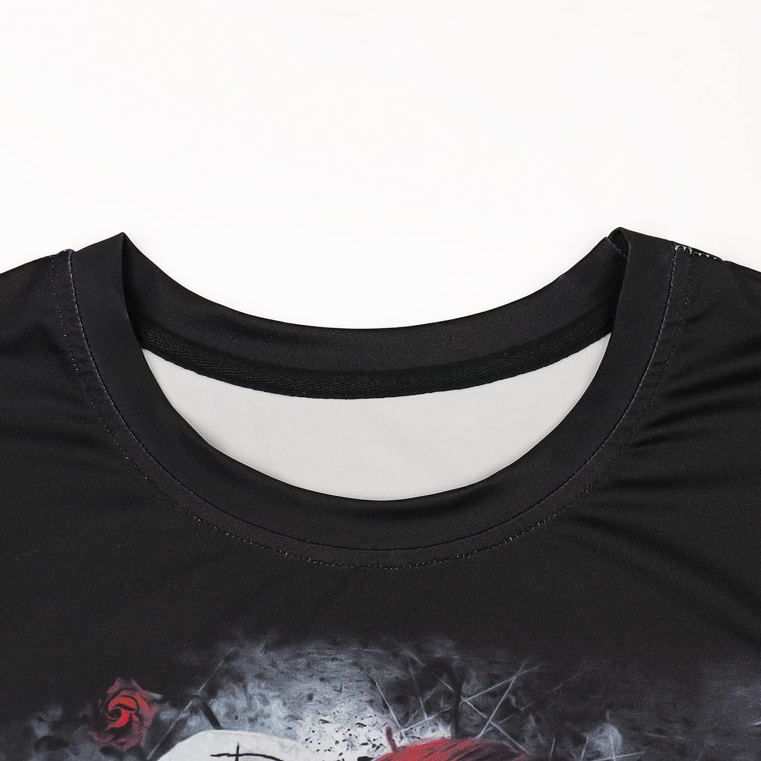 Men's 3D Print Skull T-Shirt 3D Creative Print Short Sleeve T-Shirt Casual Round Neck Novelty Street Fashion Tees Shirt