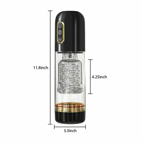 TITANIUM WARRIOR 10 ТЕЛЕСКОПИЧНО ВЪРТЕНЕ 10 ИЗСМУКВАНЕ АВТОМАТИЧНА МЪЖКА МАСТУРБАЦИЯ