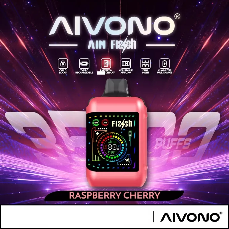 AIVONO AIM FLASH 35000 Puffs Raspberry Cherry