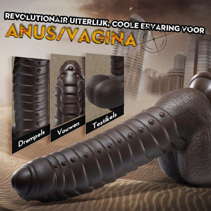 PANGOLIN 3 W 1 Bardziej Realistyczne Dildo 24CM-Brązowy