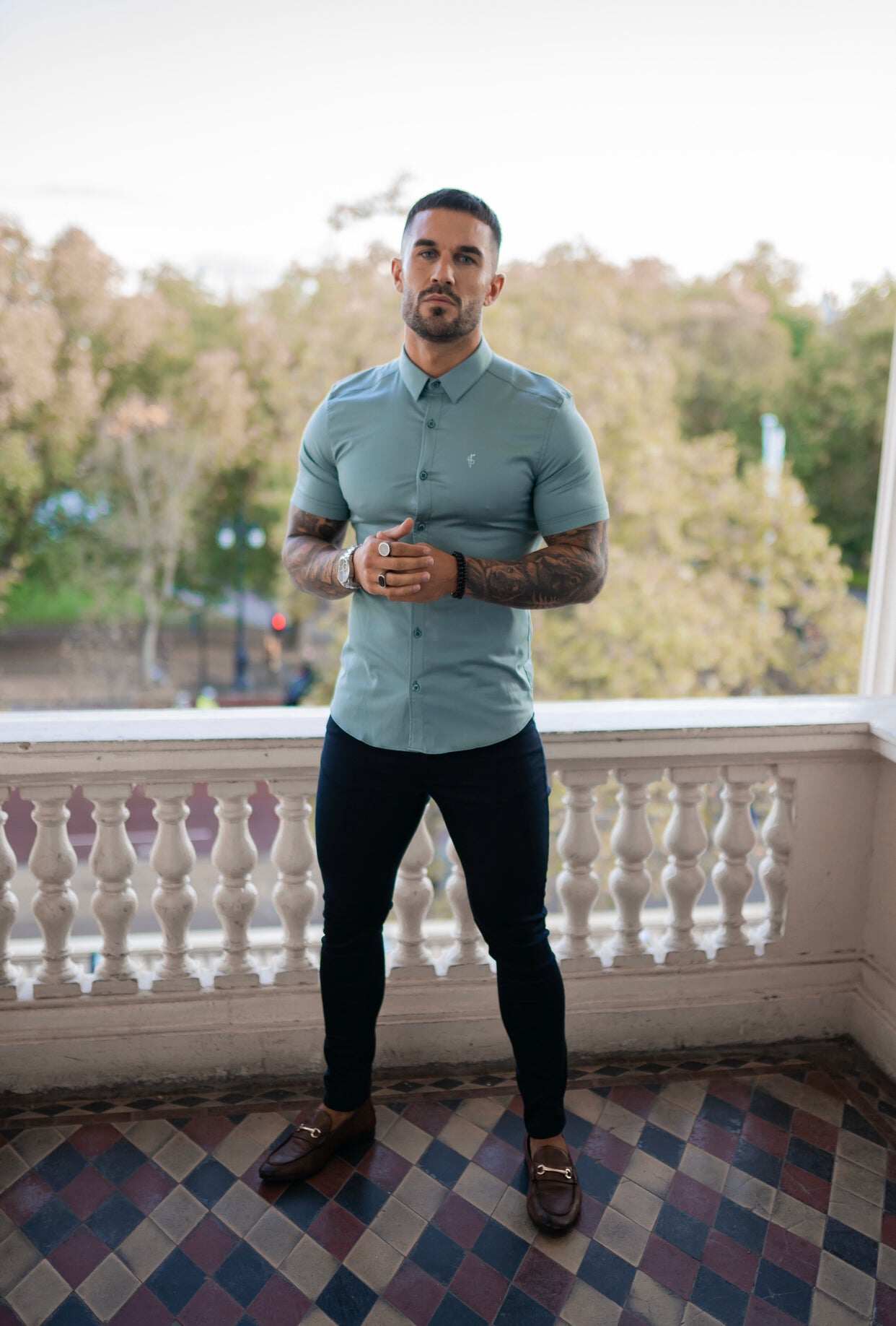 Slim Stretch Navy Sateen Trousers - FSH406