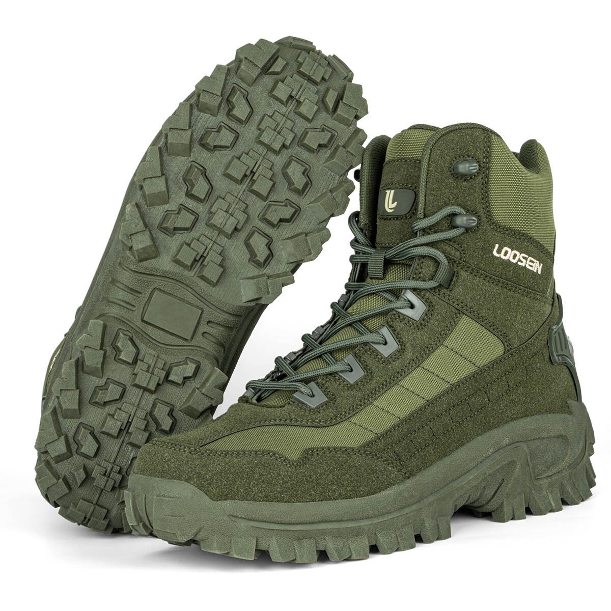 LOOSEIN Botas masculinas impermeáveis ​​antiderrapantes e antifuros, botas de caminhada com suporte ortopédico