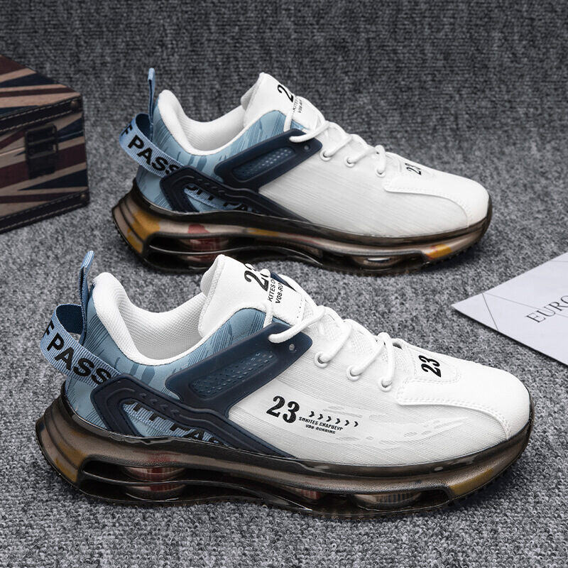 Sapatos de almofada de ar de verão de malha de escama de peixe, sapatos masculinos elegantes, sapatos esportivos casuais