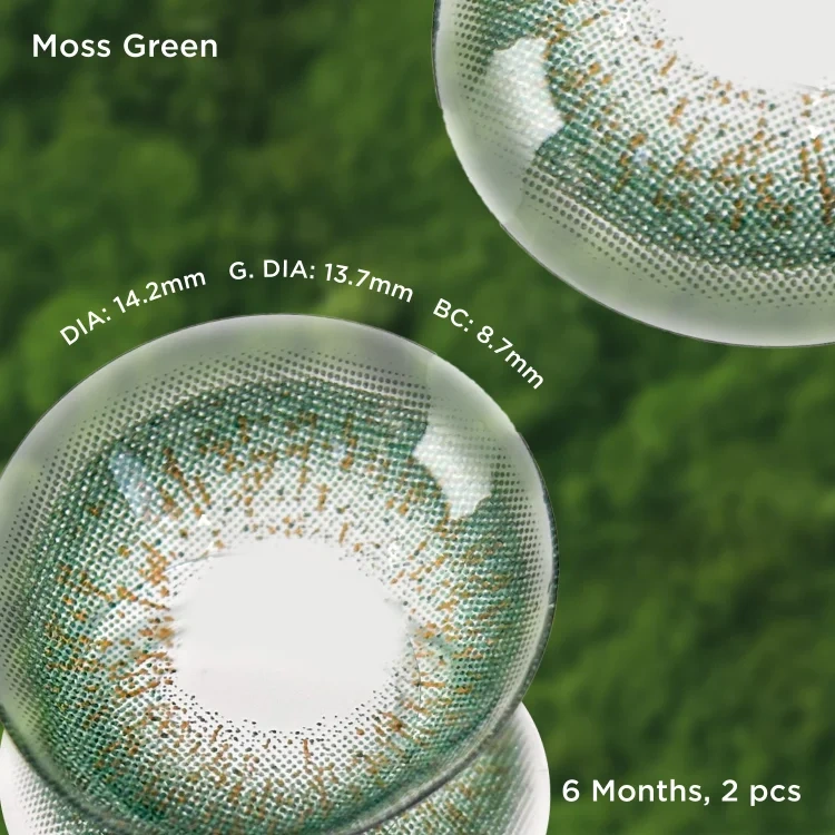 🔥 Buy one get one free ⌛ Frosty Blue / Moss Green（DIA : 14.2mm；G.DIA : 13.7mm；BC : 8.7mm） | 6 Months, 2 pcs