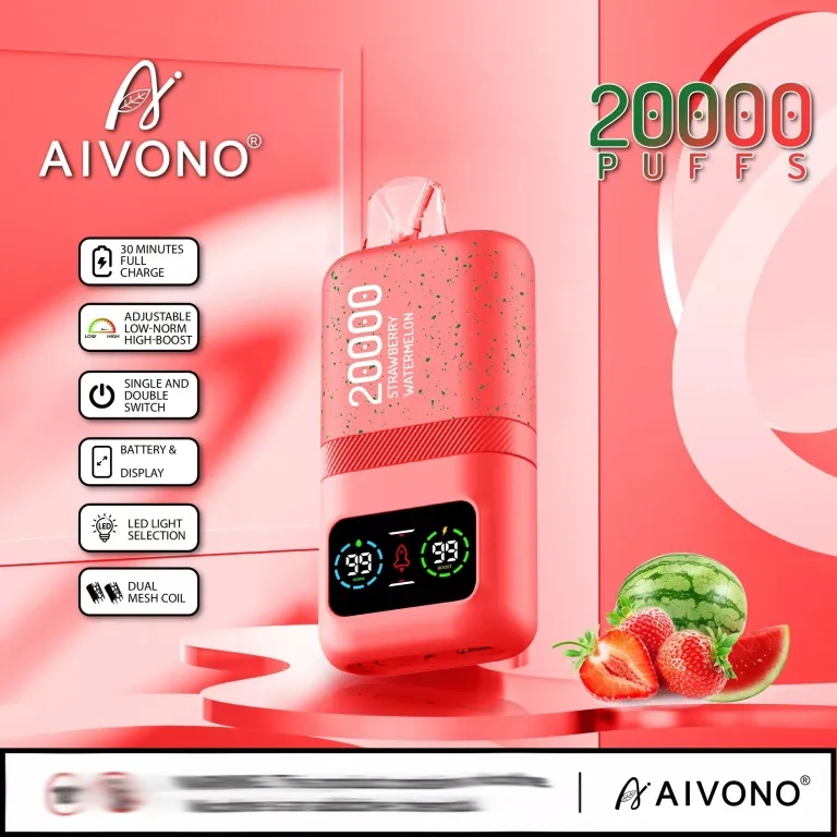 AIVONO 20000 Puffs Dual Mesh Rechargeable Disposable Vapes Watermelon ice