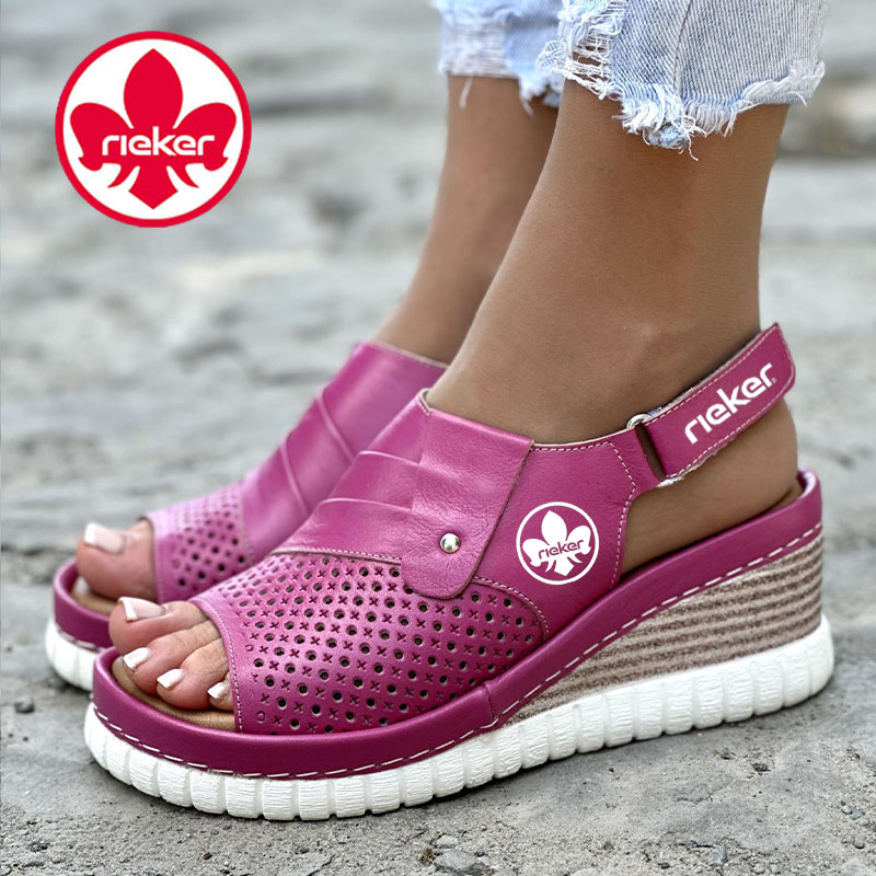 RIEKER® 2025 SKÓRZANE BUTY Z SZEROKIM PASKIEM