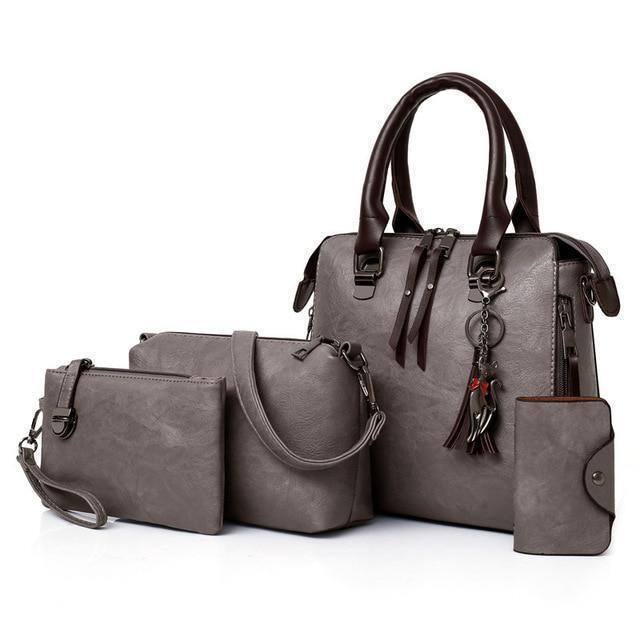 🔥4-piece set. genuine leather handbag