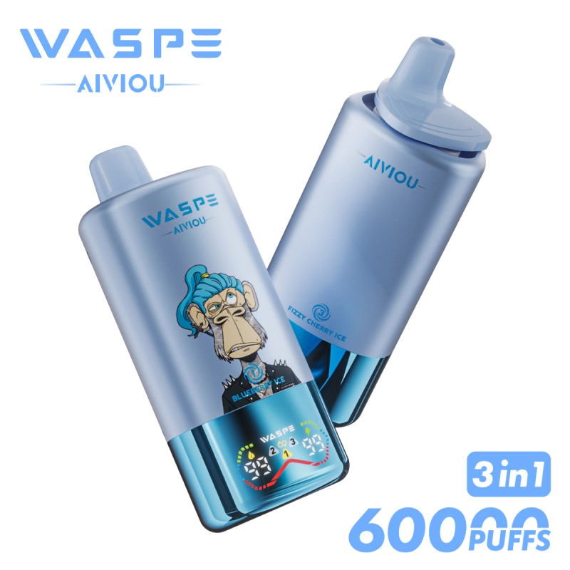 WASPE AIVIOU 60000 Puffs Disposable Vape Triple yellow melon ice cream + rainbow sprinkles + blueberry candy