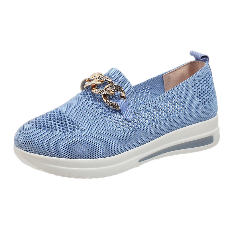 🔥ÚLTIMO DIA 49% DE DESCONTO - Tênis de cunha ortopédico tecido respirável feminino