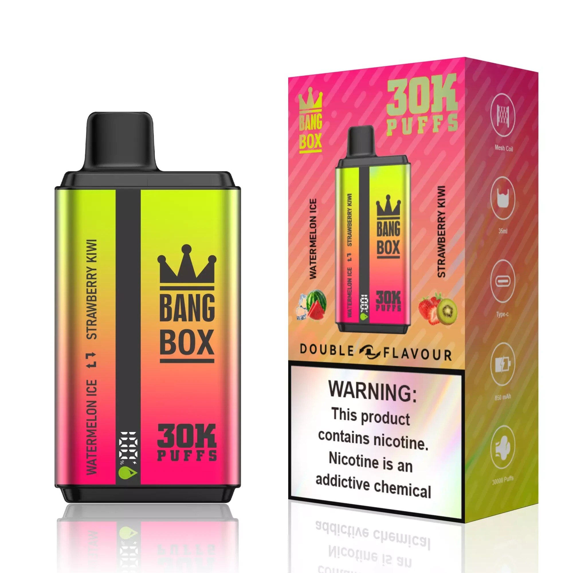 Bang Box 30000 Puffs Double Flavour 0% 2% 5% Low Nicotine Bulk Buy Rechargeable Disposable Vapes Pen Wholesale