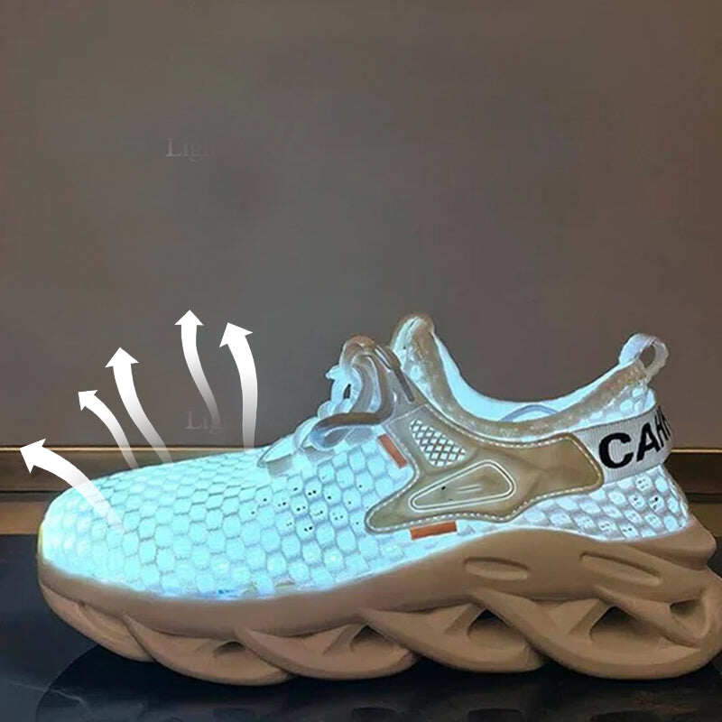 Tênis de corrida feminino respirável e antiderrapante com sola macia