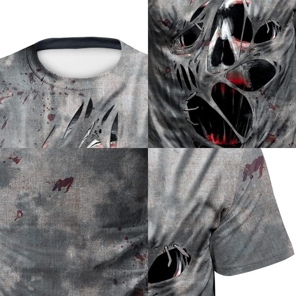 Men's 3D Print Skull T-Shirt 3D Creative Print Short Sleeve T-Shirt Casual Round Neck Novelty Street Fashion Tees Shirt