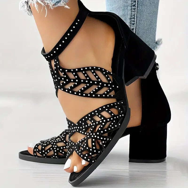 Novos sapatos de salto alto femininos em estilo boho
