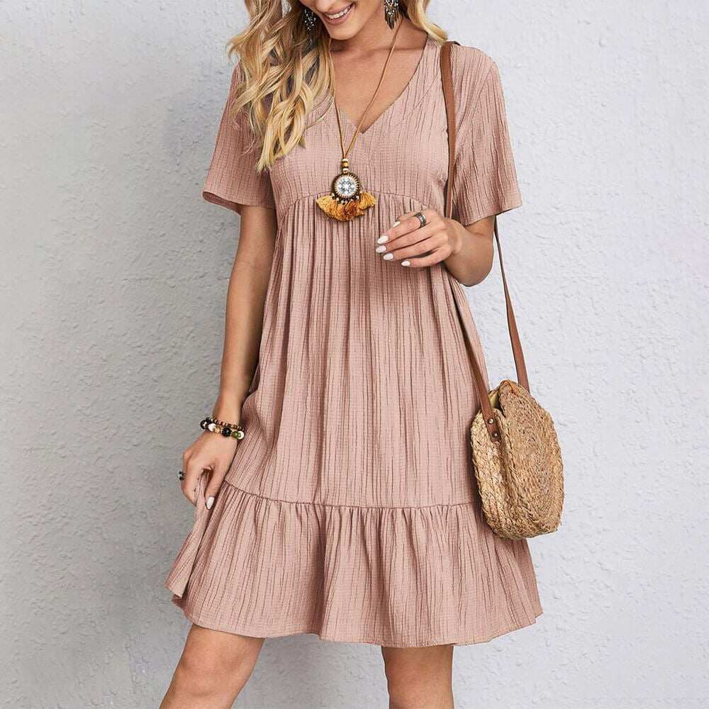 👚💃 Luźna, casualowa jesienna sukienka z wiązaniem w talii