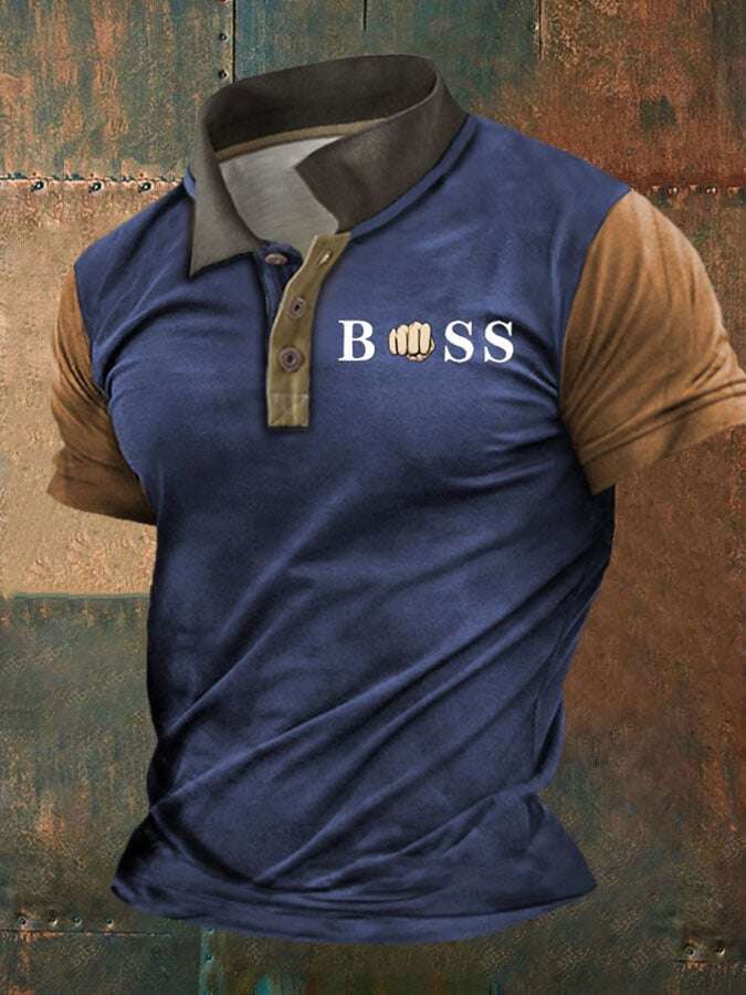 T-shirt casual para homem com bloco colorido