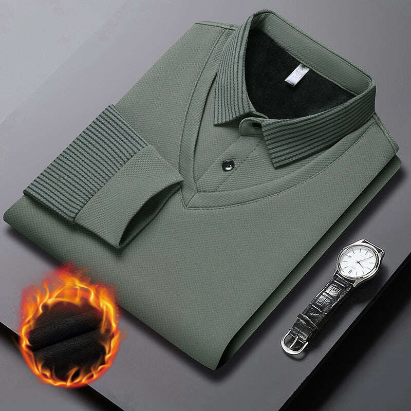 Camisa listrada de gola de 2 peças