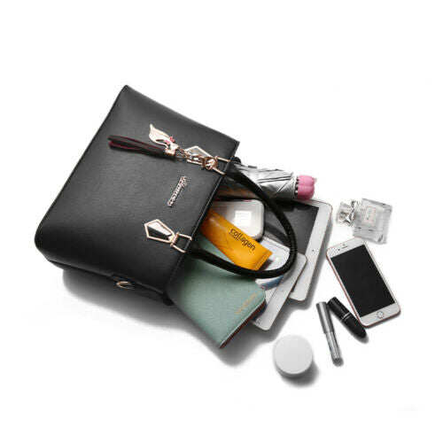 2 peças bolsas de ombro femininas bolsas de ombro conjunto de bolsa de couro PU