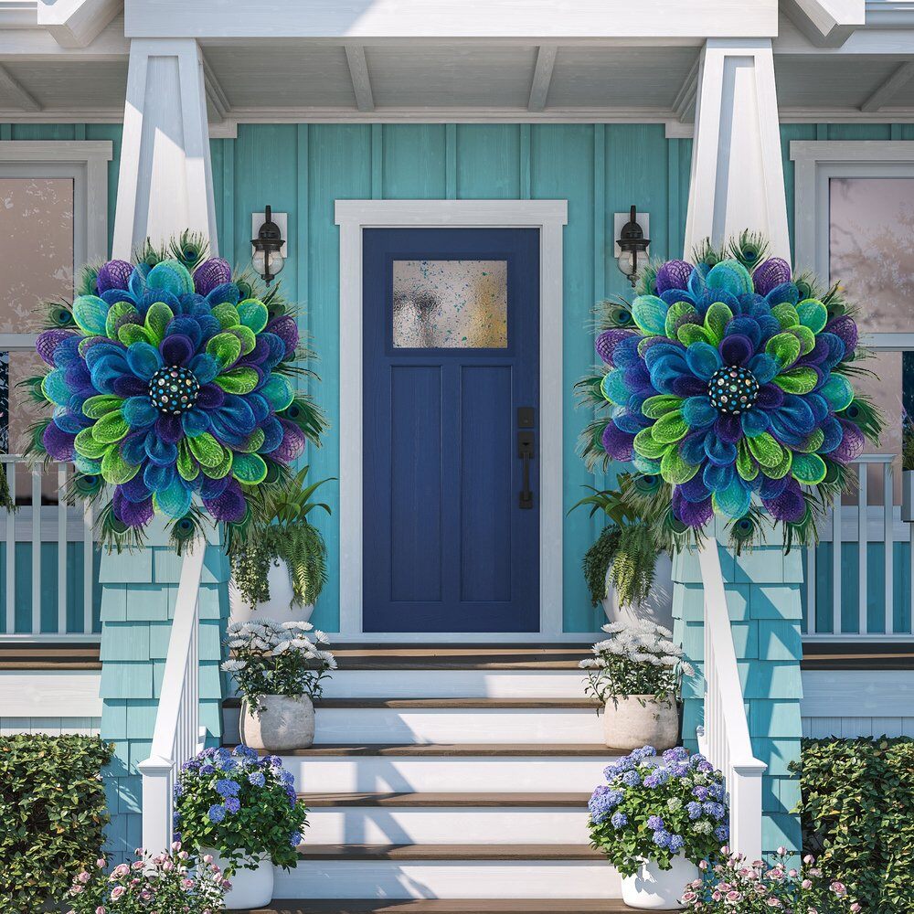 💖 Časově omezená nabídka💖 SLEVA 45 % – věnec s pavím vzorem