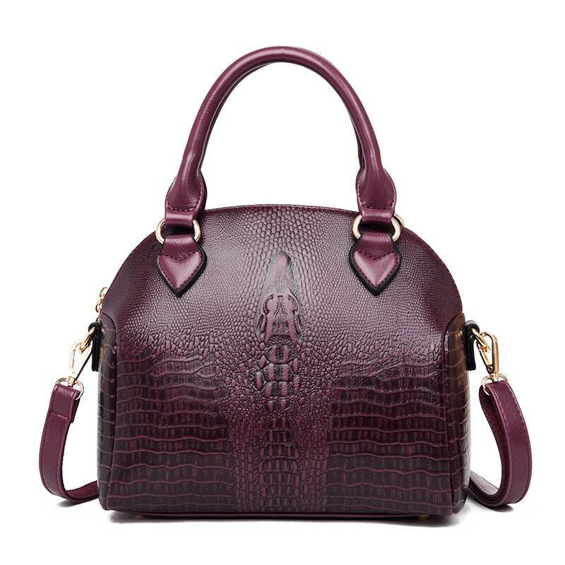 2024 Bolsa crossbody feminina com padrão de crocodilo