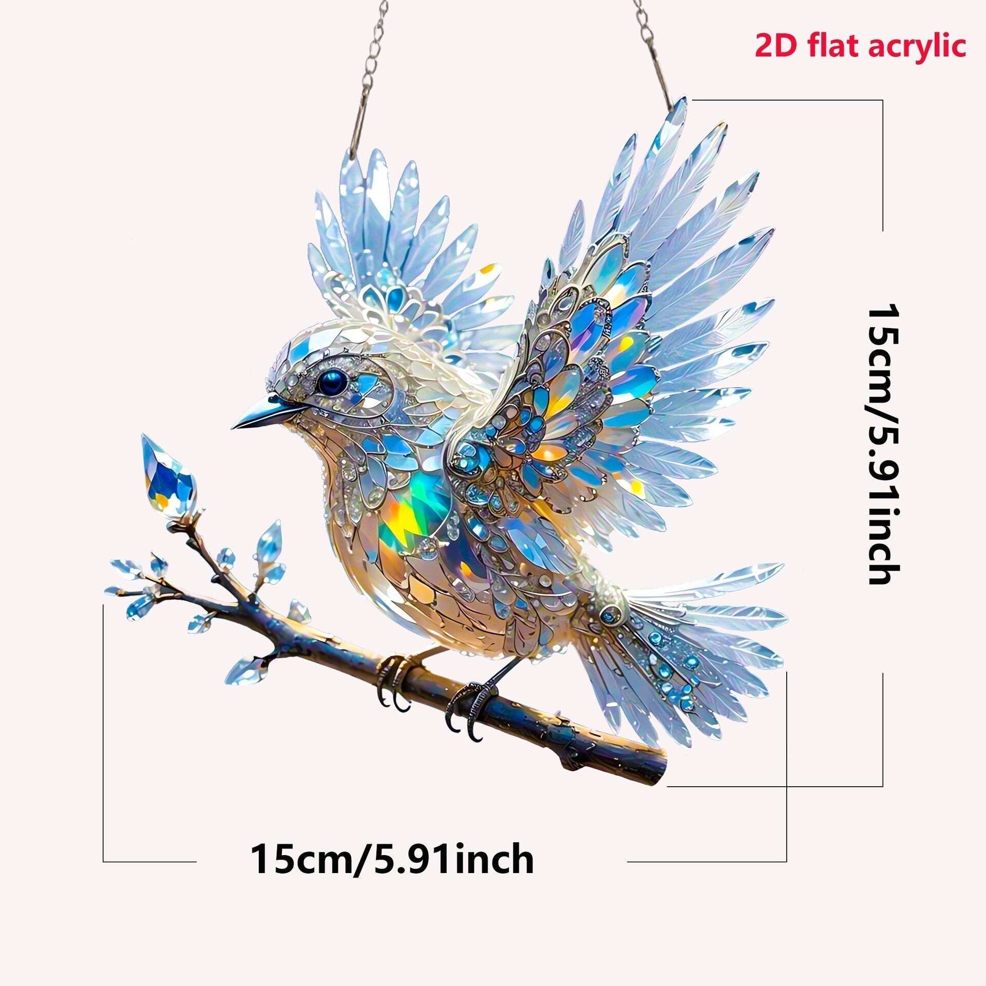 ⏰Ótima promoção - COMPRE 1 E LEVE 1 GRÁTIS 🔥🐦✨Ornamento artístico com pássaro azul-celeste de cristal
