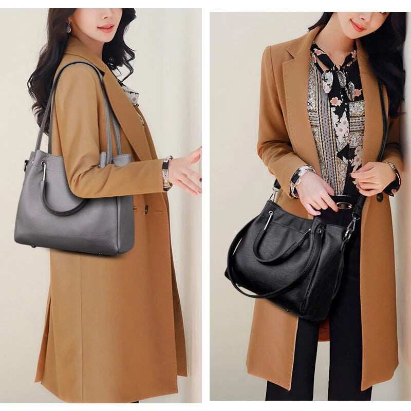 2024 Nova bolsa de couro genuíno da moda