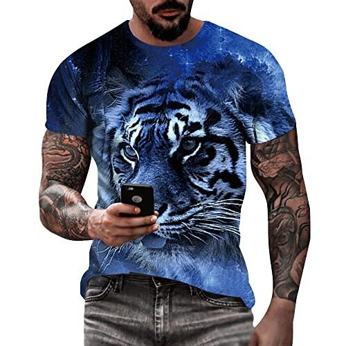 Camiseta masculina de caveira com estampa 3D criativa 3D camiseta de manga curta casual gola redonda novidade moda urbana camiseta