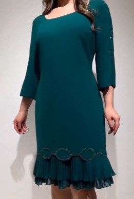 💖【S-5XL】Vestido novo 2024 com babados e renda estampada
