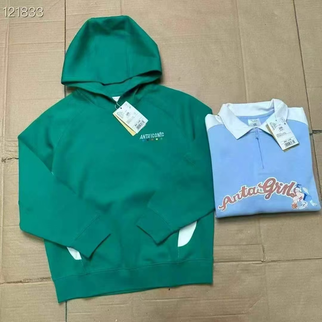 新款安X童装卫衣100件/包、款式多、 颜色鲜艳、码数配比好、原单正品