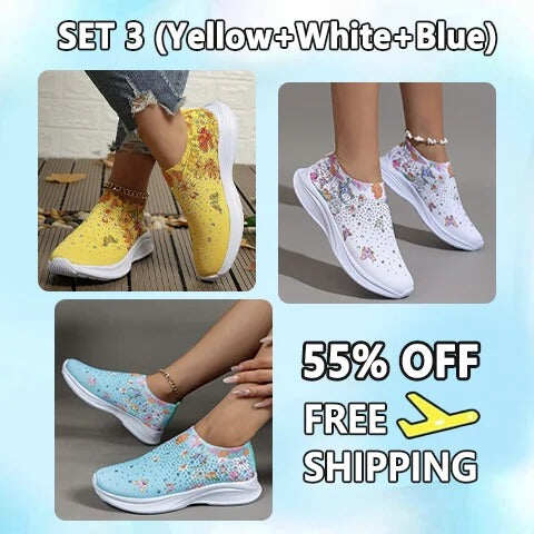 MEIAS FEMININAS COM STRASS E FLORES, CALÇADOS ESPORTIVOS CONFORTÁVEIS