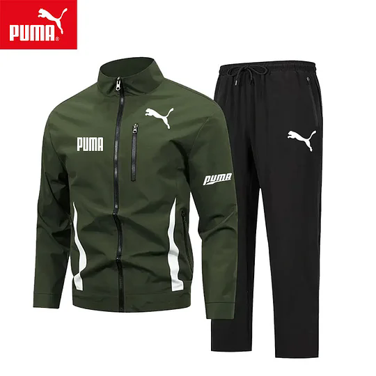 PUMA® 2025 NOVO CONJUNTO DE JAQUETA E CALÇA DE TREINO DE DUAS PEÇAS MASCULINO