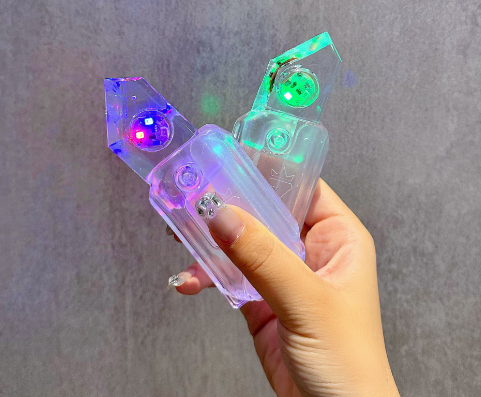 Faca de gravidade 3d luminosa faca de cenoura descompressão push marca brinquedo impressão faca de gravidade faca de cenoura