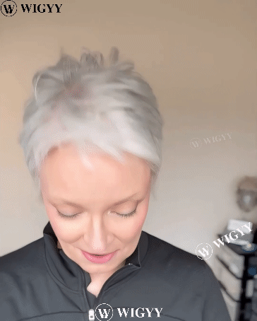 Wigyy Peruca Bob Elegante Cinza Reta