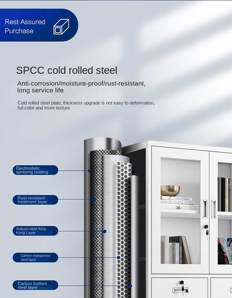 Wholesale Customizable Color 1850*900*400mm Adjustable Layer Plate Large Filing Cabinet With Hidden Handle