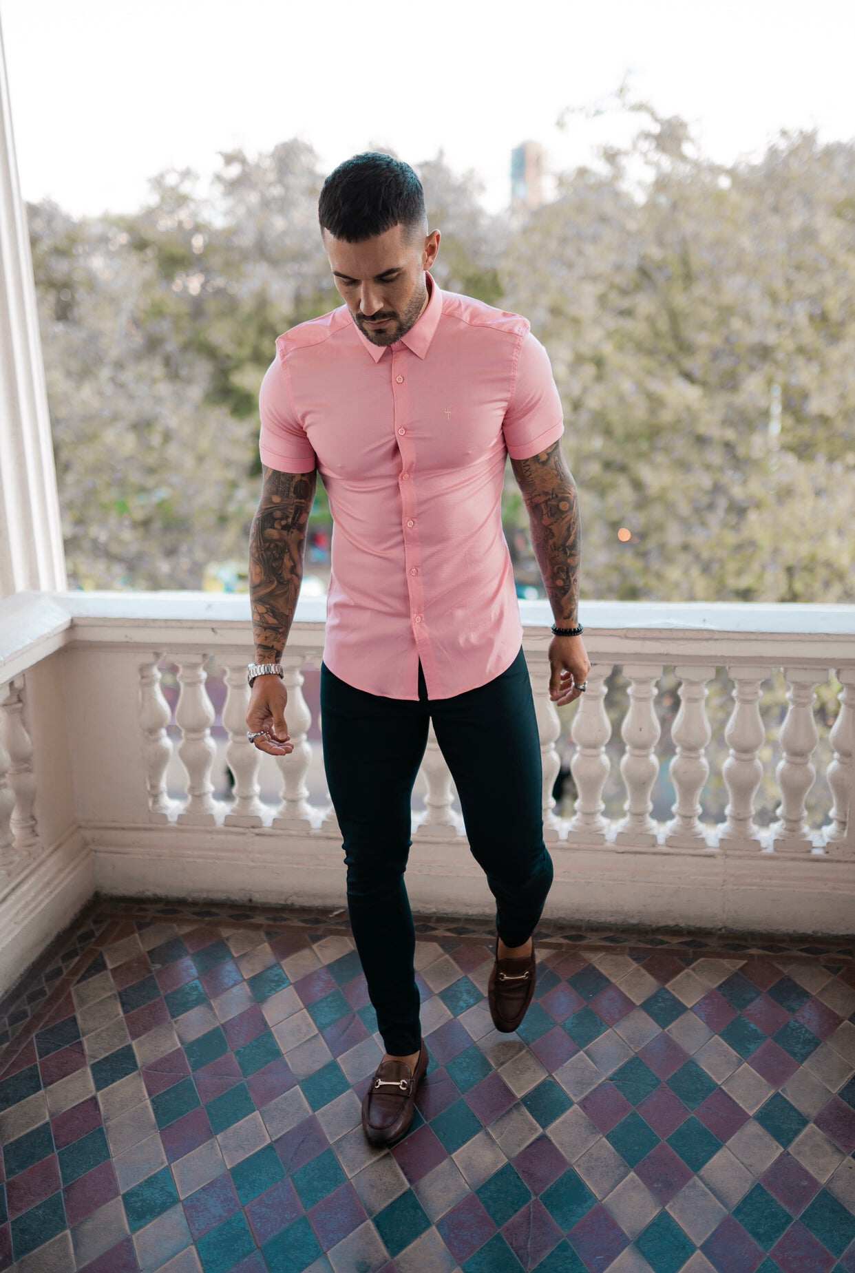 Slim Stretch Navy Sateen Trousers - FSH406